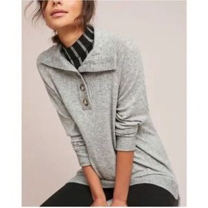 Anthropologie Saturday Sunday weekender cloudfleece gray pullover XS